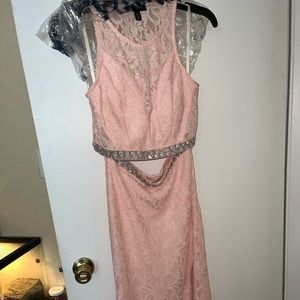Size 3 prom dress. Glittery with gems, blush pink two piece.